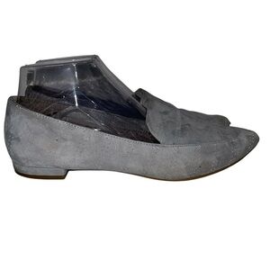 Aerosoles Women's Loafers 9 Light Blue Leather Slip On Almond Toe "Girlfriend"